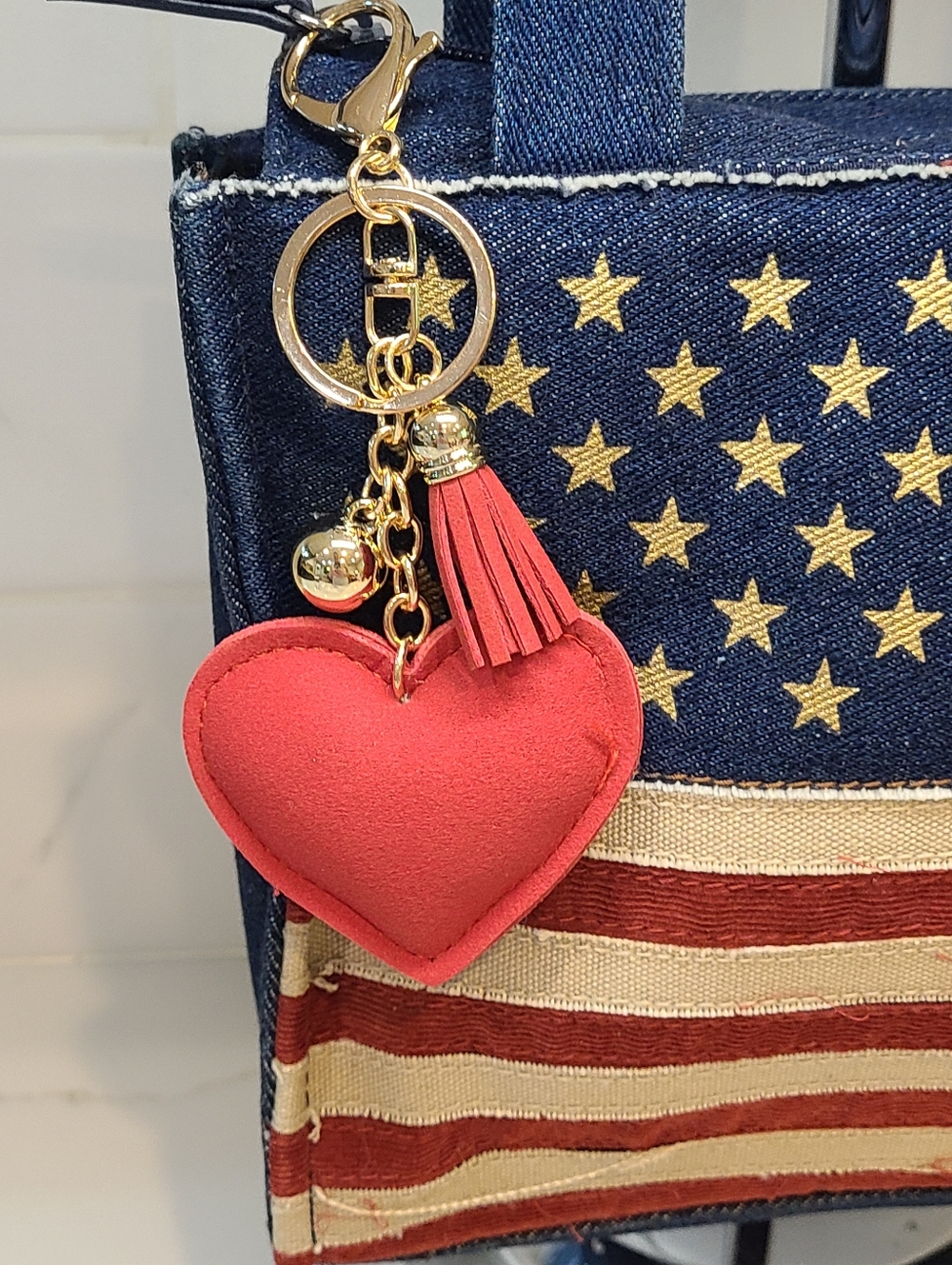 Pink, Red, or Black Heart Crystal Purse Charm Keychain Rhinestones Bling ✨️❤️🩷 - Picture 11 of 13